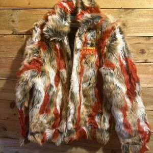 Market funkadelic tie dye shag jacket NWT size S